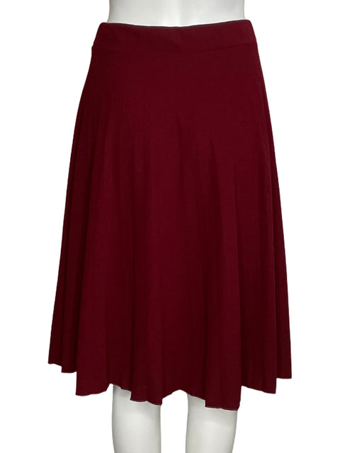 Falda Le Couturier Plisada Midi Rojo-Talla S