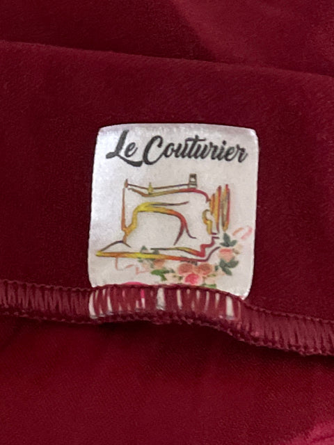 Falda Le Couturier Plisada Midi Rojo-Talla S