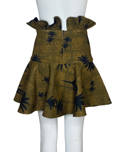 Falda Eugenia Fernandez Vuelo Estampado Marron-Talla S