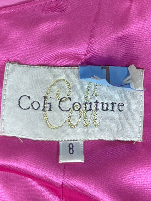 Vestido Coli Couture Corte Asimetrico Rosado-Talla M