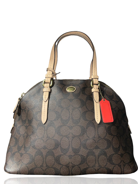 * Cartera Coach Signature Peyton Dome Satchel Marrón-Talla M