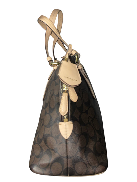 * Cartera Coach Signature Peyton Dome Satchel Marrón-Talla M