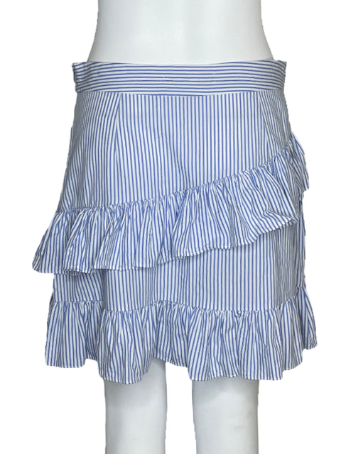 Falda Zara Vuelo Bordado Azul-Talla M
