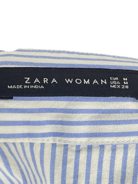 Falda Zara Vuelo Bordado Azul-Talla M