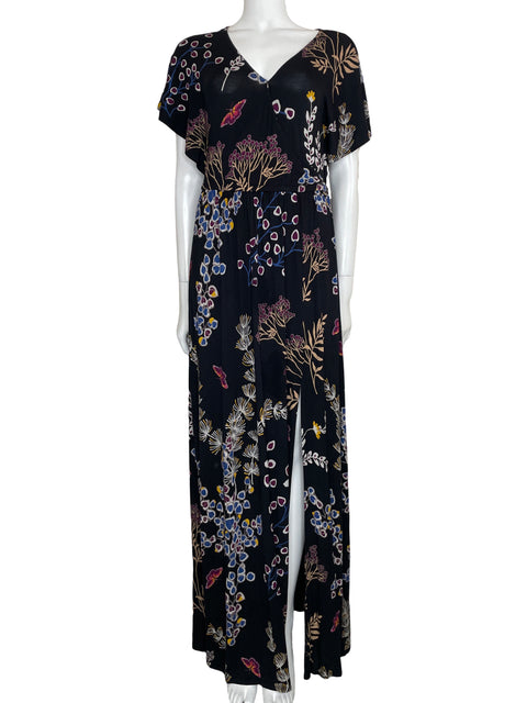 Vestido Express Maxi Estampado Negro-Talla S
