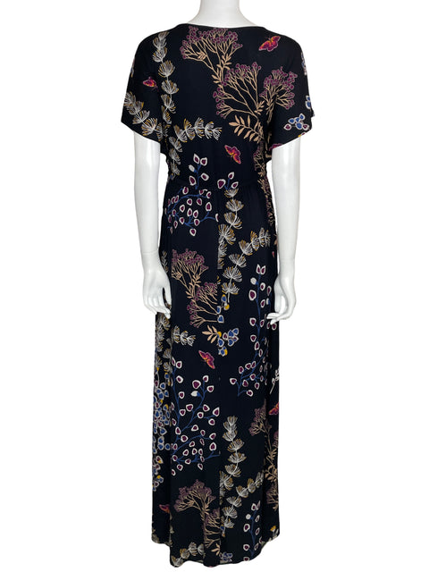 Vestido Express Maxi Estampado Negro-Talla S