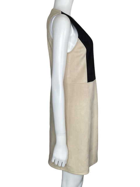 Vestido Zara Mini Ante Tricolor Beige-Talla M