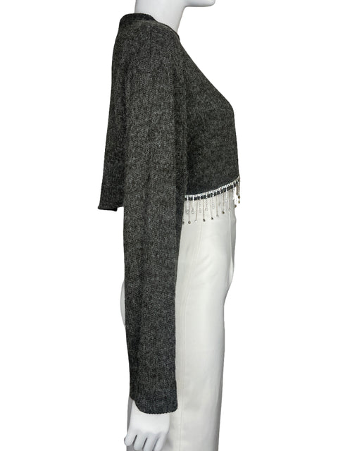 Sweater Zara Mangas Larga Gris - Talla S