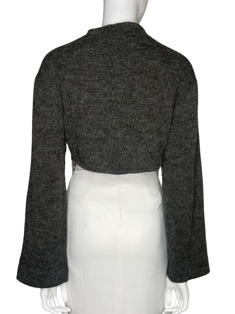 Top Zara Pedrería Mangas larga Gris - Talla L