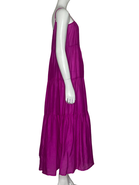 Vestido Ralph Lauren Botones Vuelos Fucsia - Talla S