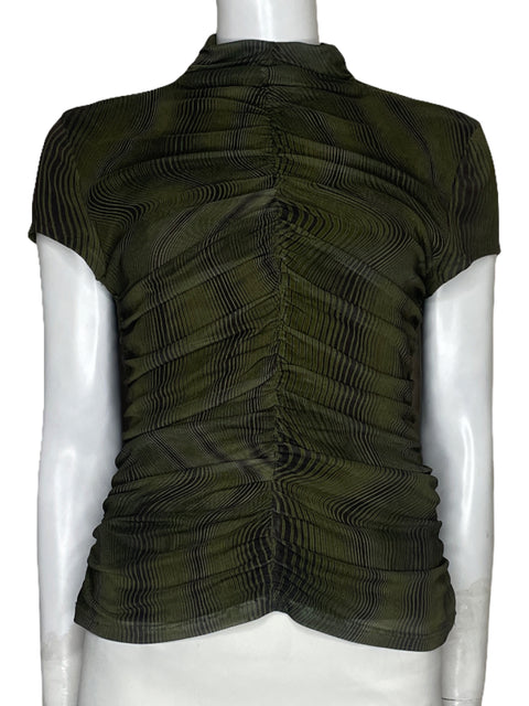 Blusa Zara Drapeado Verde - Talla L