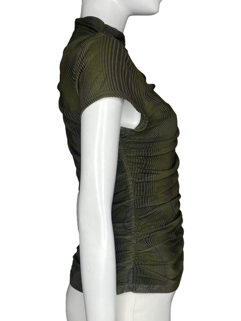 Blusa Zara Drapeado Verde - Talla L