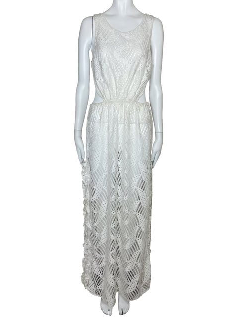 Vestido Moorea Perforado Blanco-Talla M