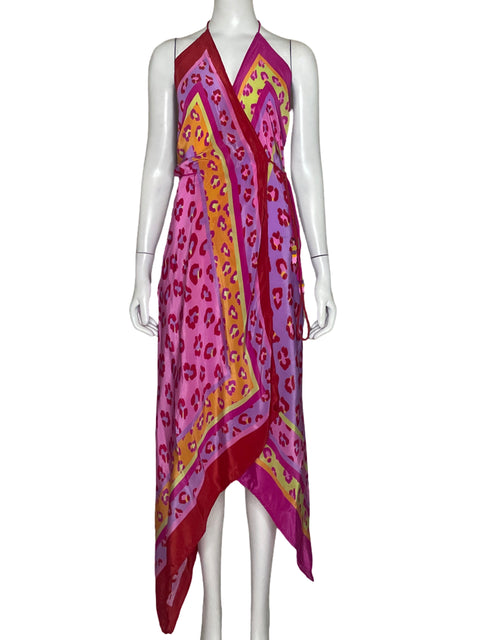 Vestido Farm Rio Halter Pañuelo Fucsia - Talla S