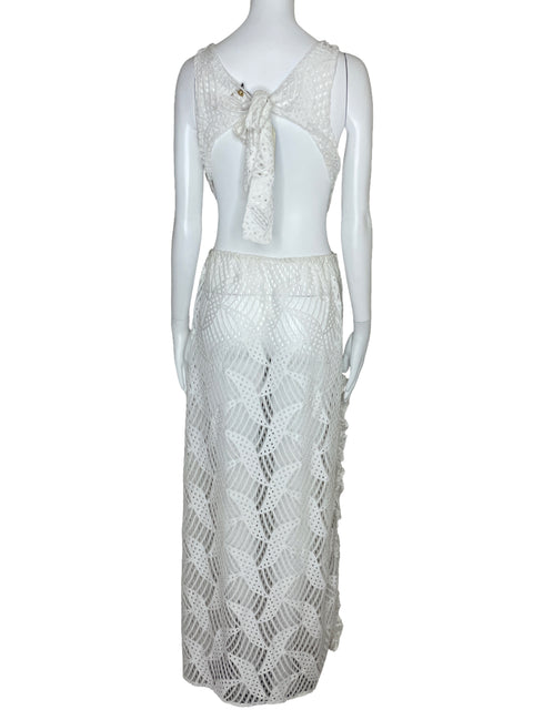 Vestido Moorea Perforado Blanco-Talla M