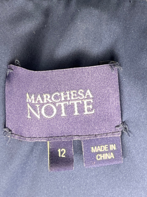 Vestido Marchesa Notte Flores Azul-Talla M