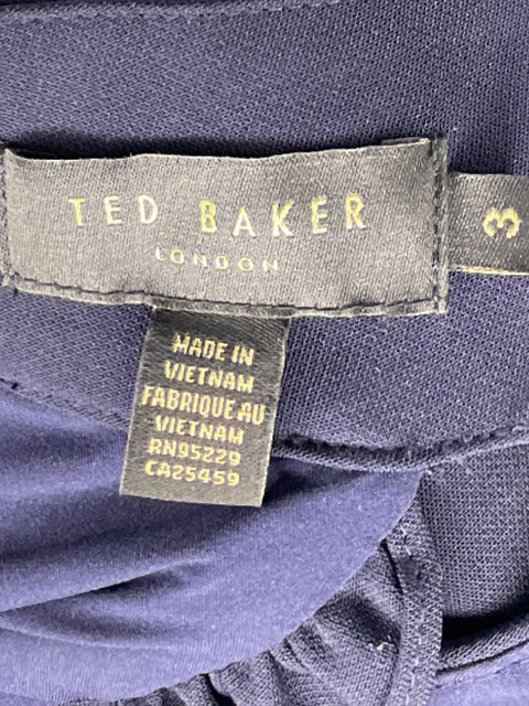 Vestido Ted Baker Drapeado Azul-Talla S