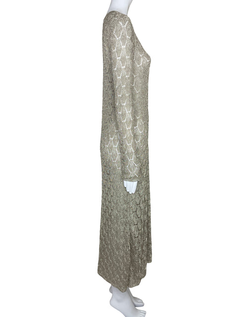Vestido Zara Malla Metalizado Dorado-Talla L