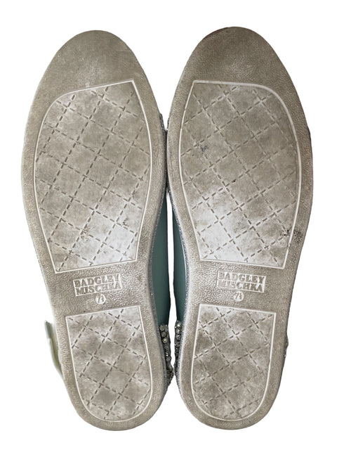 Calzado Badgley Mischka Satinadas Cristales Azul-Talla 7 1/2