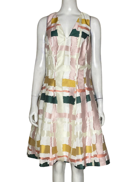 Vestido Maggy London Estampado Cuadros Rosado-Talla M