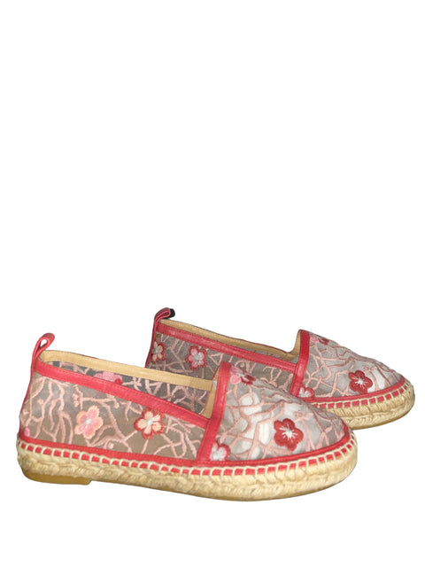 * Espadrillas Longchamp Bordado Rosado-Talla 38