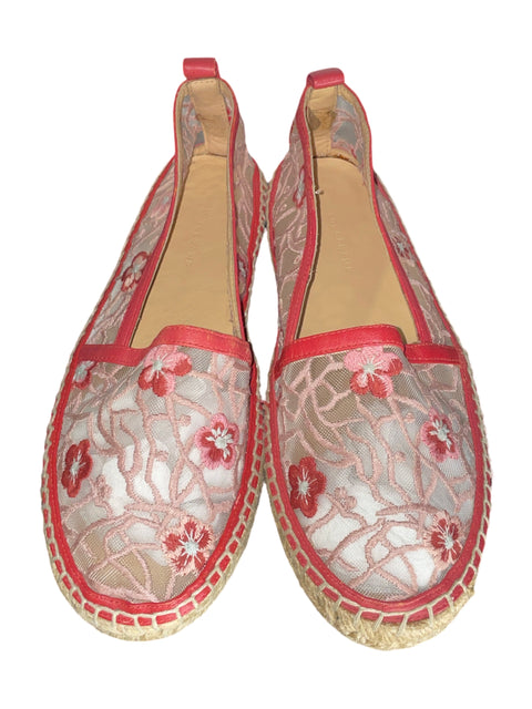* Espadrillas Longchamp Bordado Rosado-Talla 38