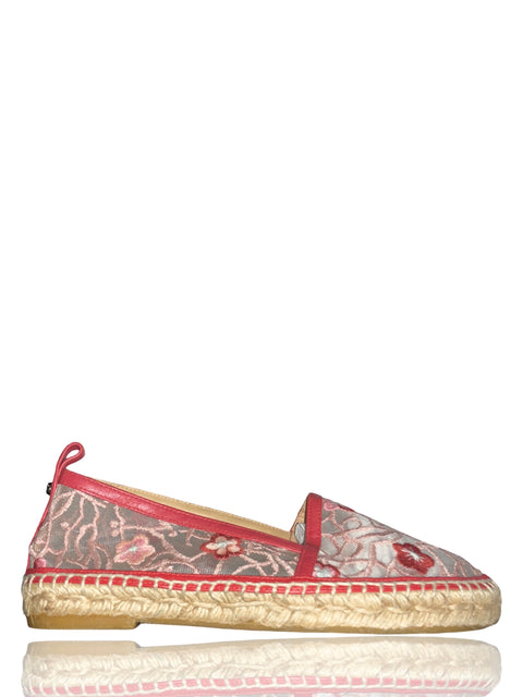 * Espadrillas Longchamp Bordado Rosado-Talla 38