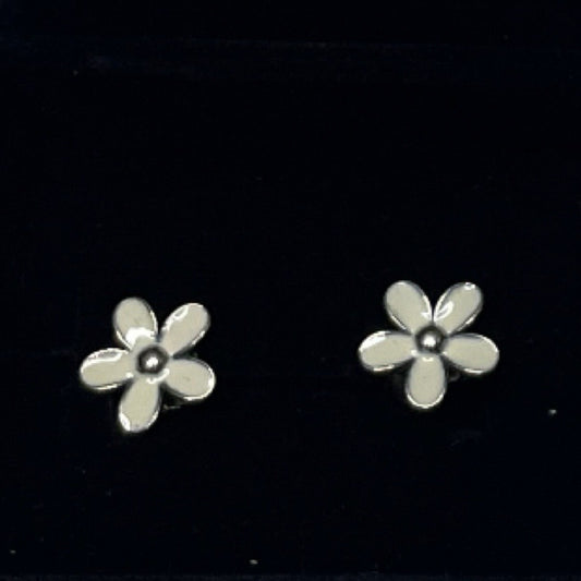 Aretes Pandora Flores Blanco-Talla U