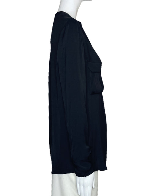 Blusa Zara Fluido Bolsillo Negro Talla M