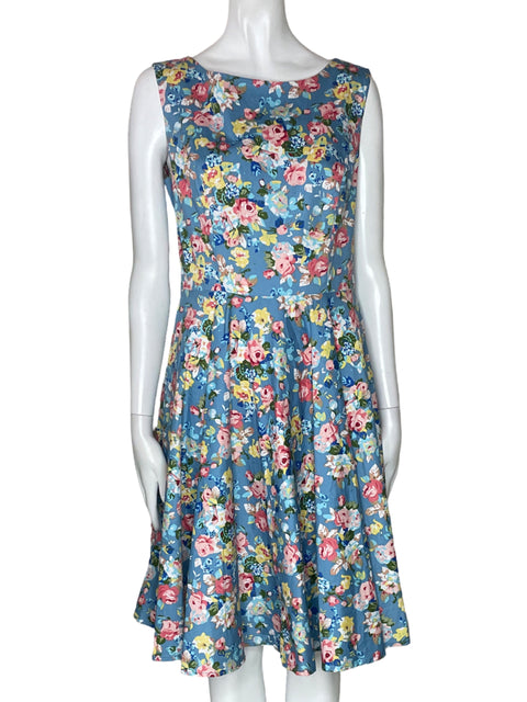 Vestido Grace Karin Estampado Flores Celeste-Talla M