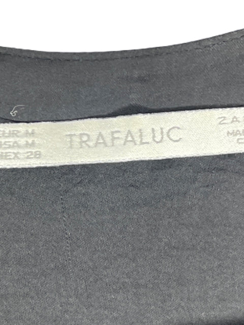 Blusa Zara Fluido Bolsillo Negro Talla M
