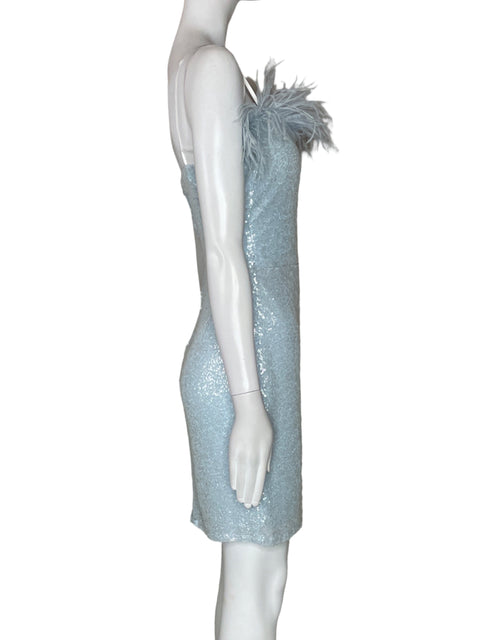 Vestido B.Darlin Mini Plumas Celeste-Talla S
