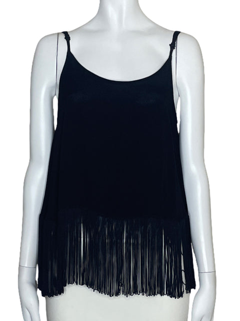 Top Olivaceous Fleco Tiras Negro-Talla L