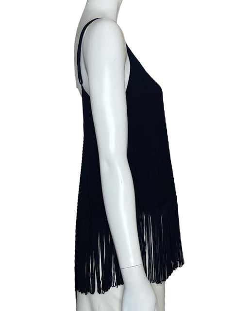 Top Olivaceous Fleco Tiras Negro-Talla L