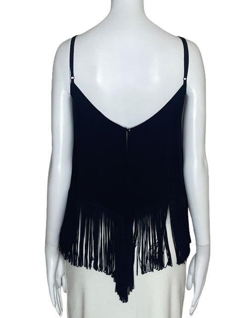 Top Olivaceous Fleco Tiras Negro-Talla L