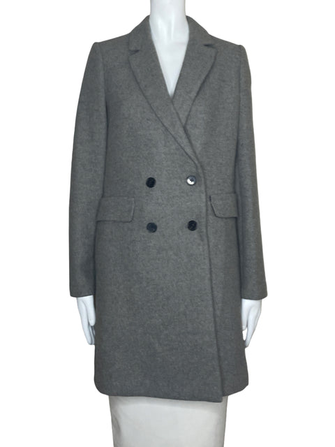 Chaqueta Zara Botones Bolsillo Gris-Talla S