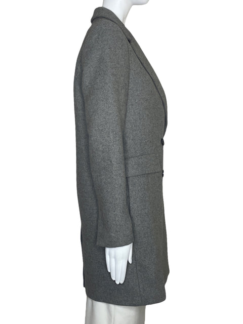 Chaqueta Zara Botones Bolsillo Gris-Talla S