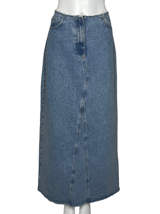 Falda MNG Larga Desgarrada Azul-Talla L