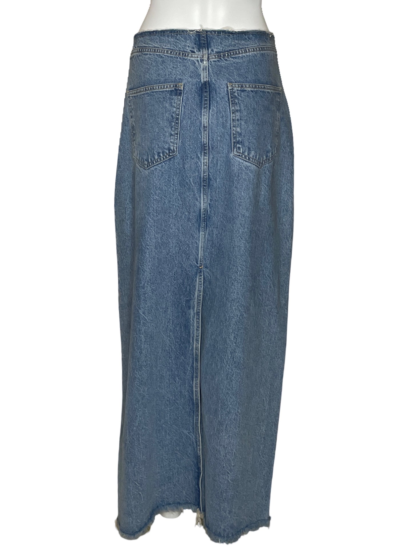 Falda MNG Larga Desgarrada Azul-Talla L
