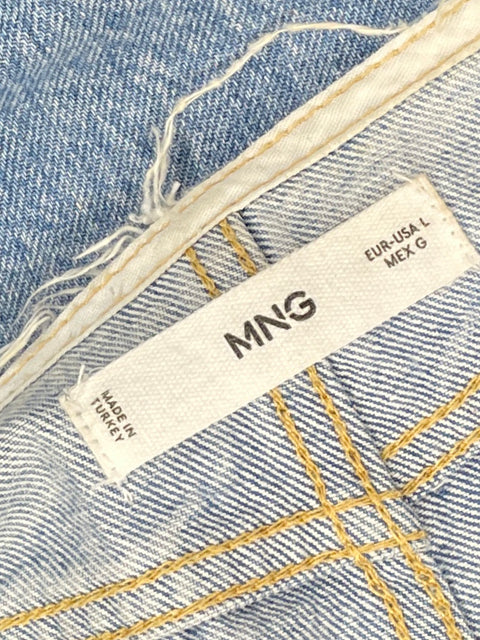Falda MNG Larga Desgarrada Azul-Talla L