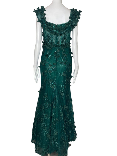 Vestido Cinderella Divine Corte Sirena Verde-Talla S