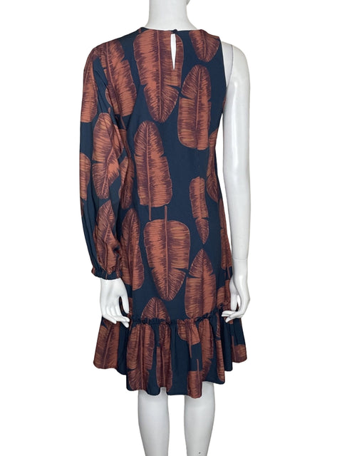 Vestido Merc Maria Esperanza Manga Abullonada 
Marrón-Talla S