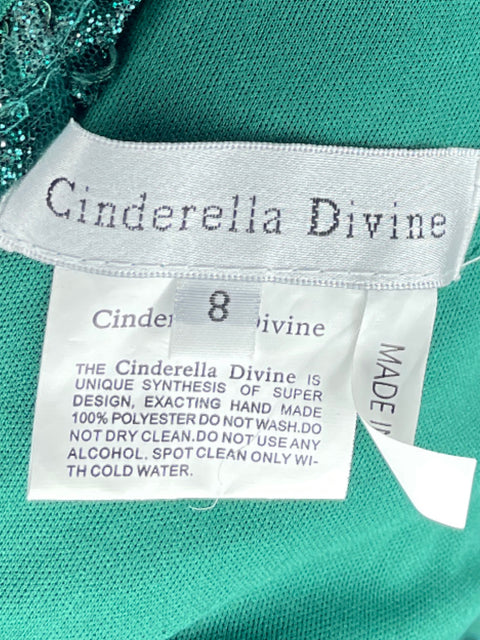 Vestido Cinderella Divine Corte Sirena Verde-Talla S