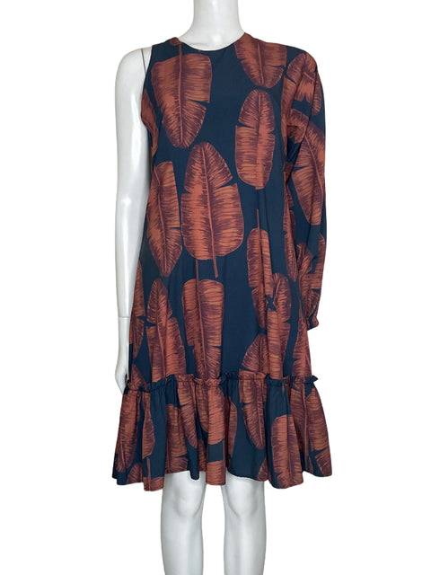 Vestido Merc Maria Esperanza Manga Abullonada 
Marrón-Talla S