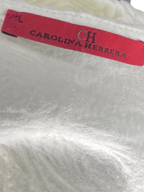 Blusa Carolina Herrera Texturizada Blanco - Talla L