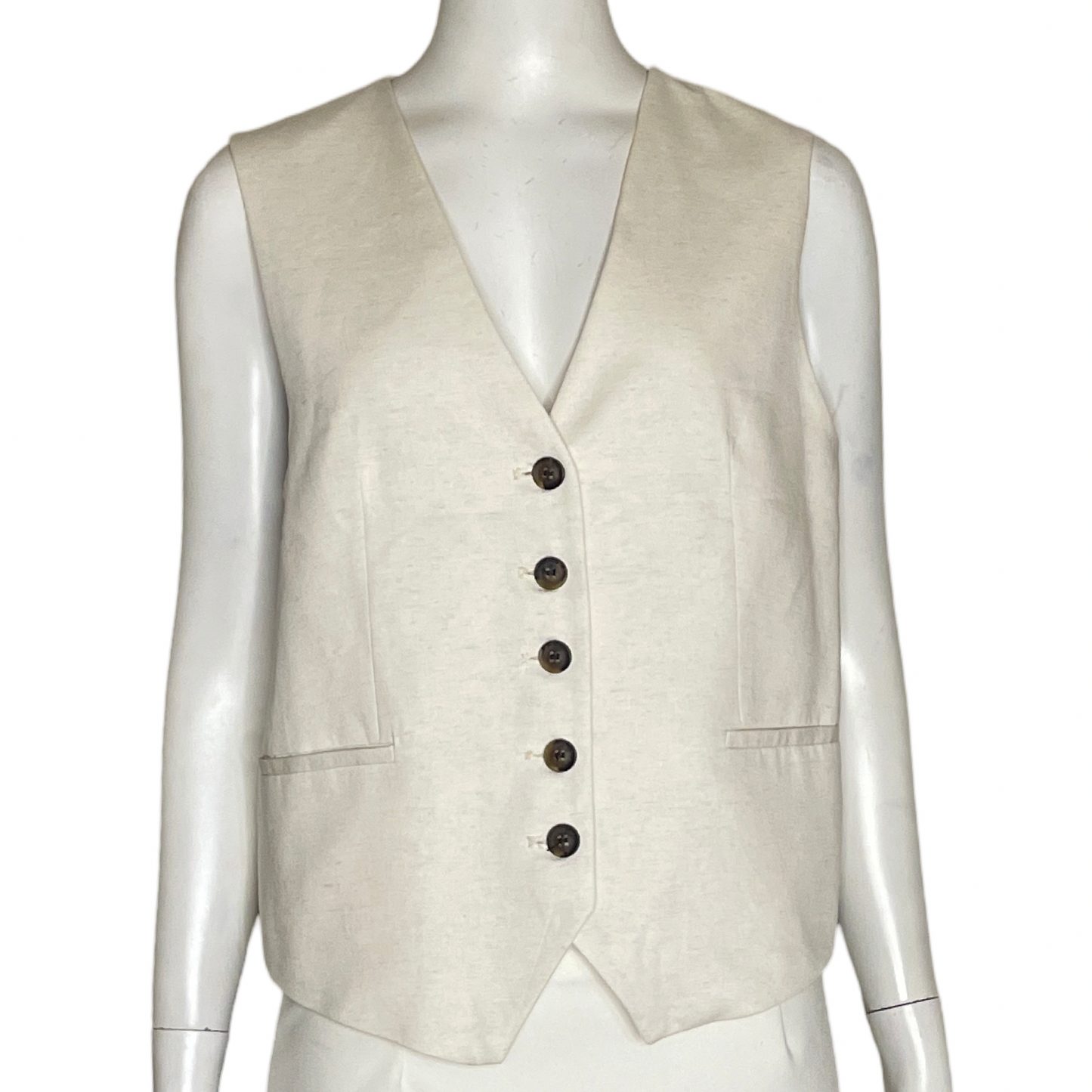 Chaleco Zara Sastre Beige-Talla M