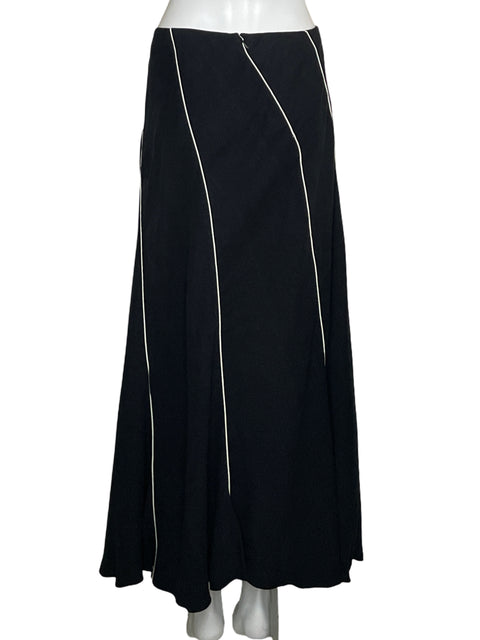 Falda Massimo Dutti Maxi Rayas Negro-Talla 4