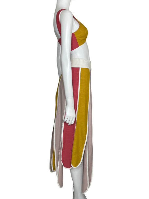 Set Project Adamo Falda+Top Tricolor Amarillo-Talla S