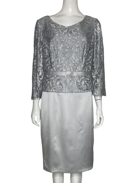 Vestido Sonia Peña Brillo Plateado-Talla L