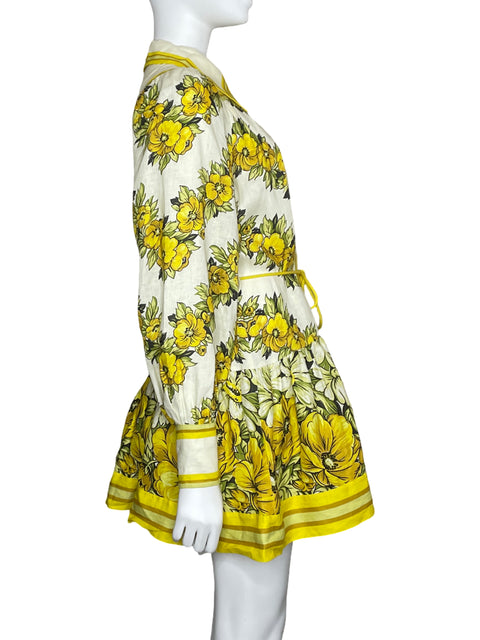 Vestido Alémais Floral Camisero Amarillo-Talla 4